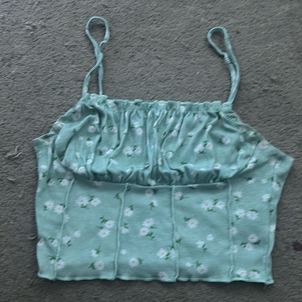green floral crop top